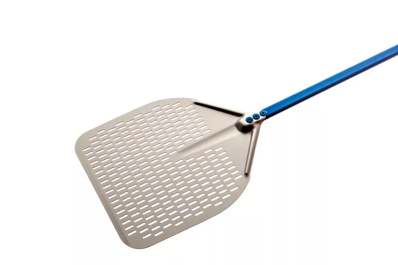  Aluminum rectangular perforated pizza peel  (30, 30, One-piece handle)