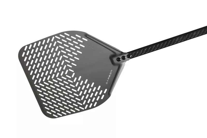 Perforated rectangular pizza peel, carbon fibers handle (33)