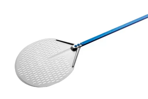 Aluminum round perforated pizza peel